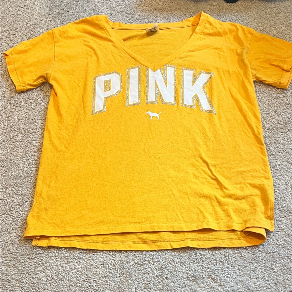 PINK Victoria's Secret Kids Bright Yellow Tee